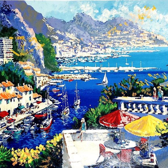 KERRY HALLAM – PETIT DEJEUNER 99/200 PAINTING SERIGRAPH WENTWORTH GALLERY MIAMI - Picture 5 of 5